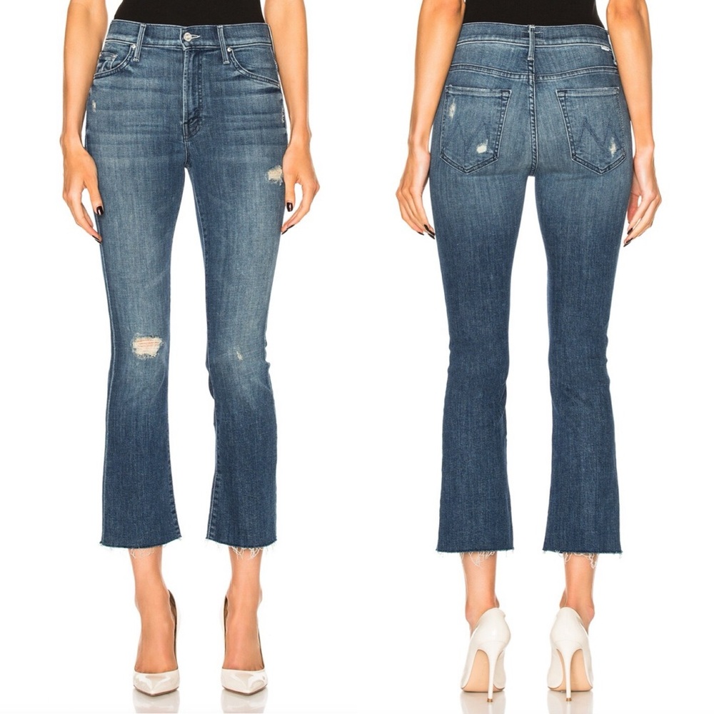 MOTHER Insider Crop Fray in Gypsy Blue